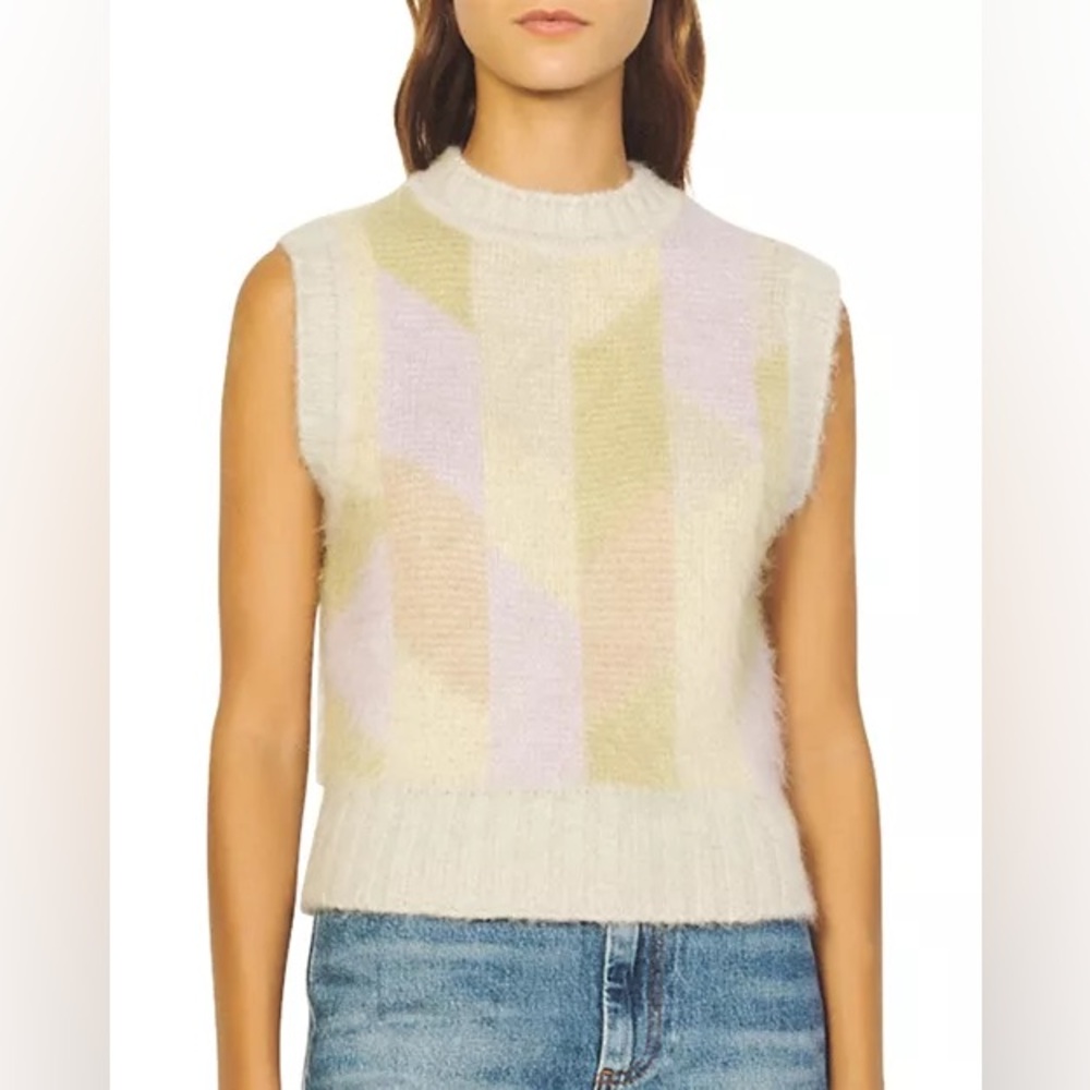SANDRO Poppy Color Blocked Sweater Vest Size Medium
